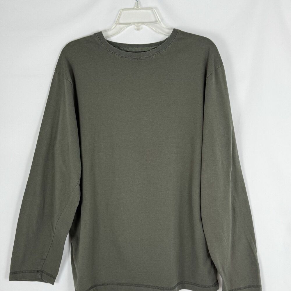 Woolrich Cotton Sweater  Mens Size M Long Sleeve Green V Neck - Picture 6 of 11